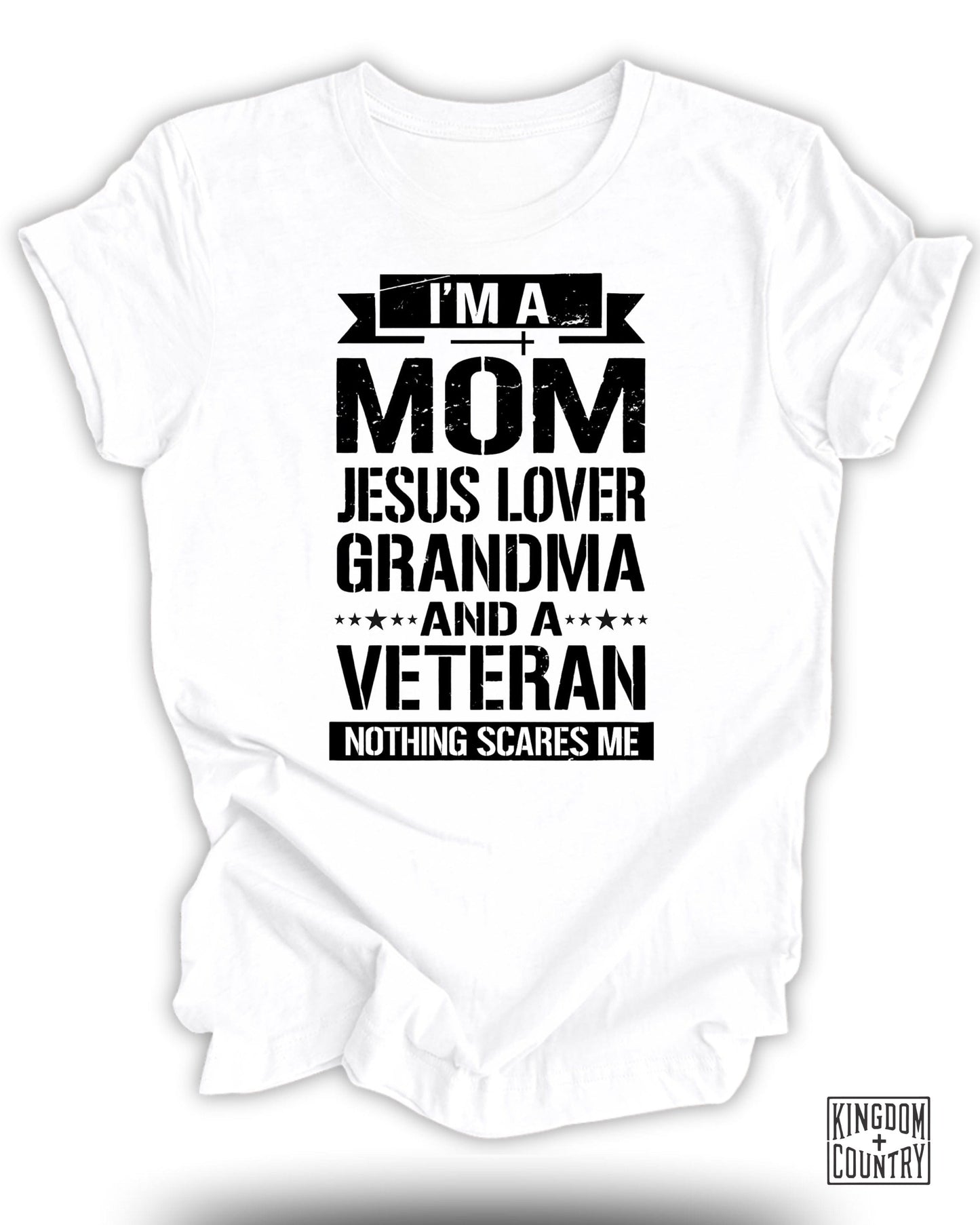 I'm a Mom Jesus Lover Grandma Veteran Shirt product type