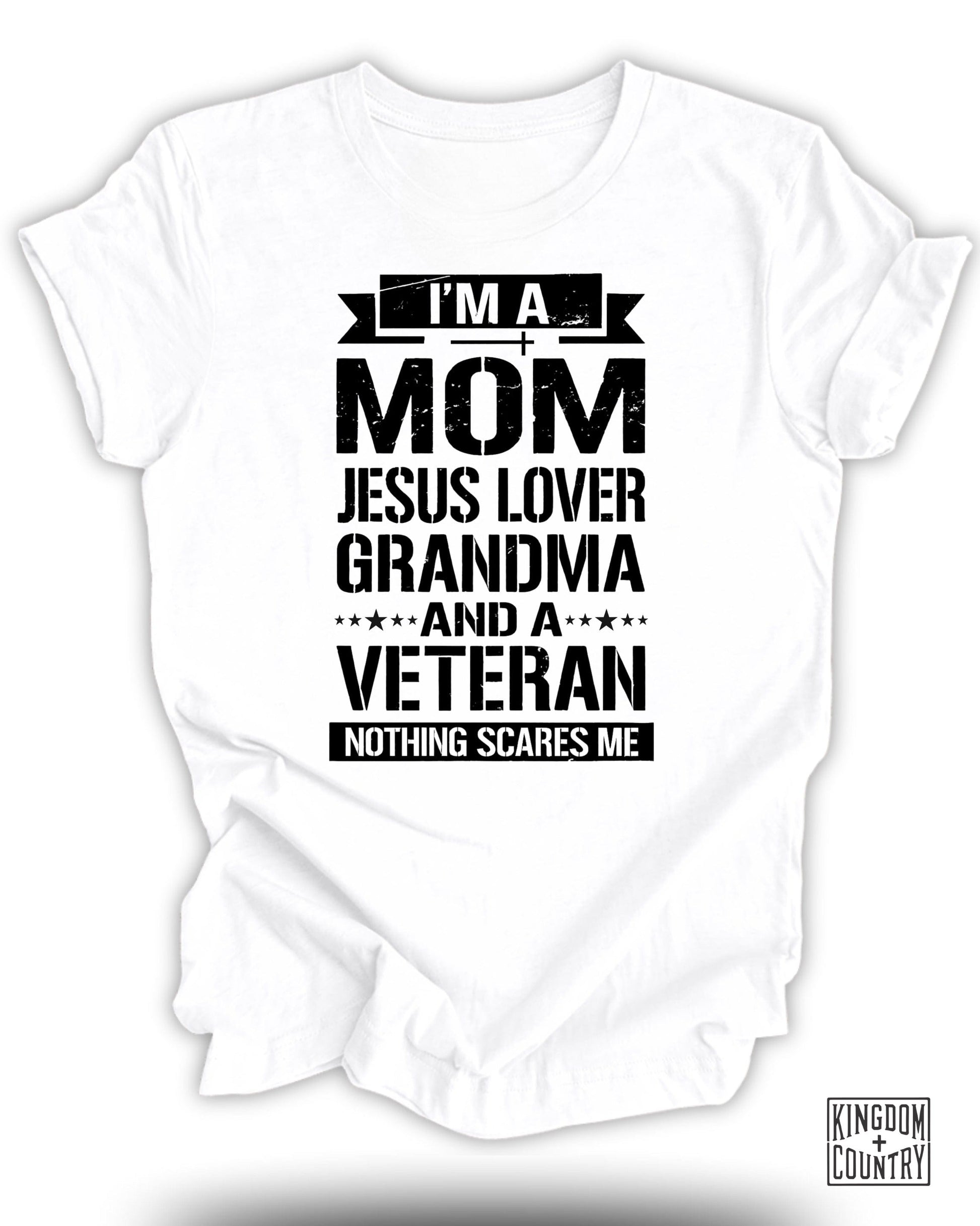 I'm a Mom Jesus Lover Grandma Veteran Shirt product type