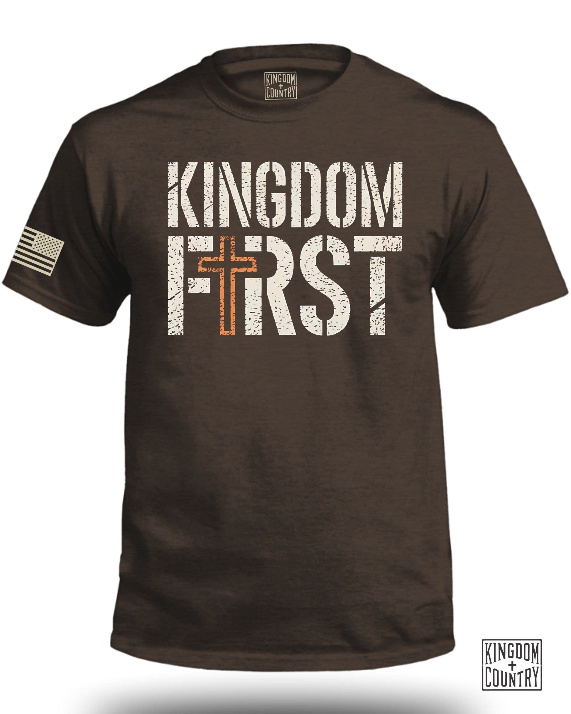 Kingdom First Graphic T-shirt With American Flag product type