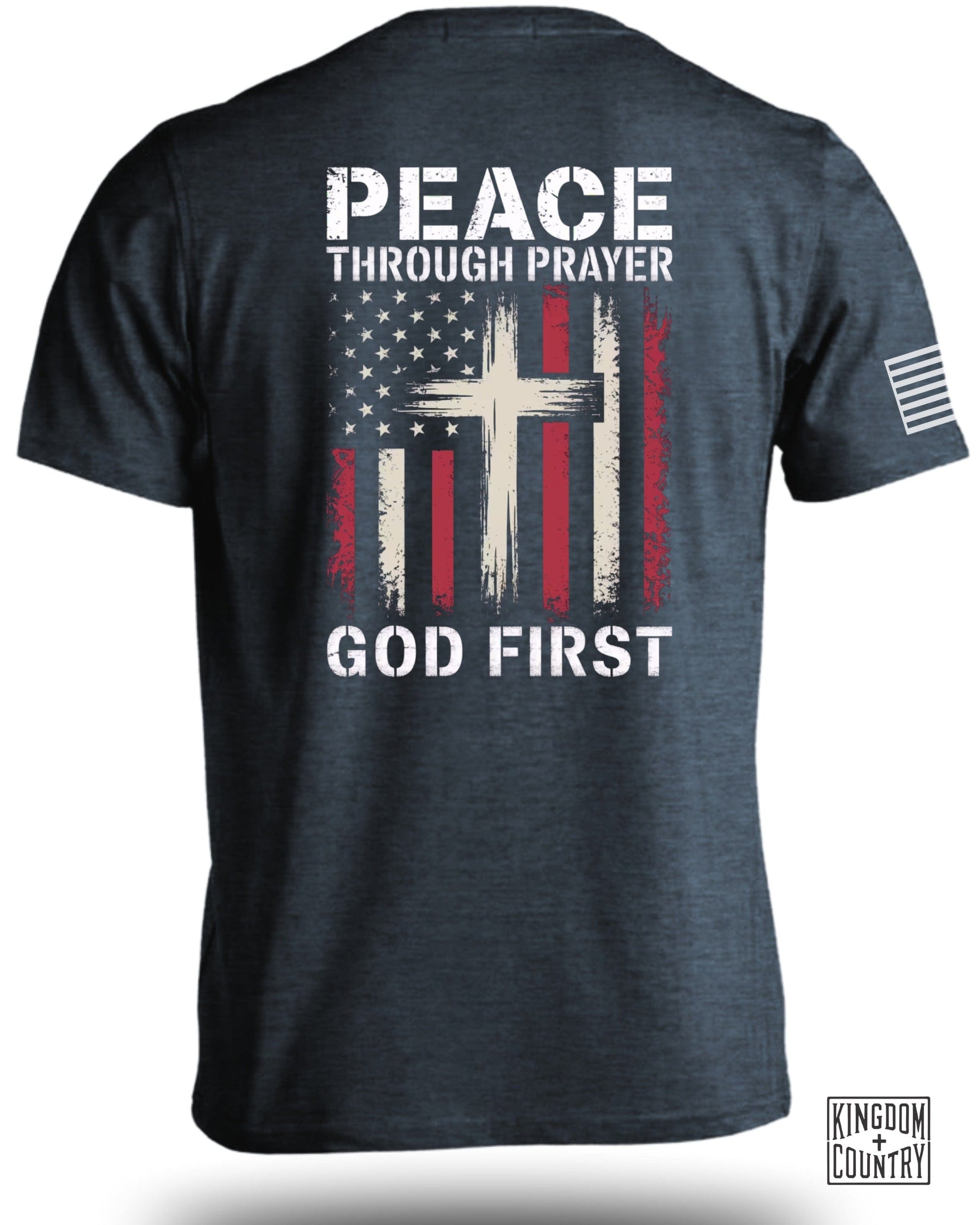 Peace Through Prayer God First Graphic Shirt product