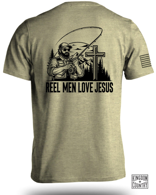 Reel Men Love Jesus Fishing Graphic T-Shirt product