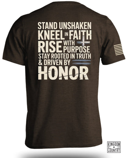 Stand Unshaken Kneel In Faith Honor T-shirt product