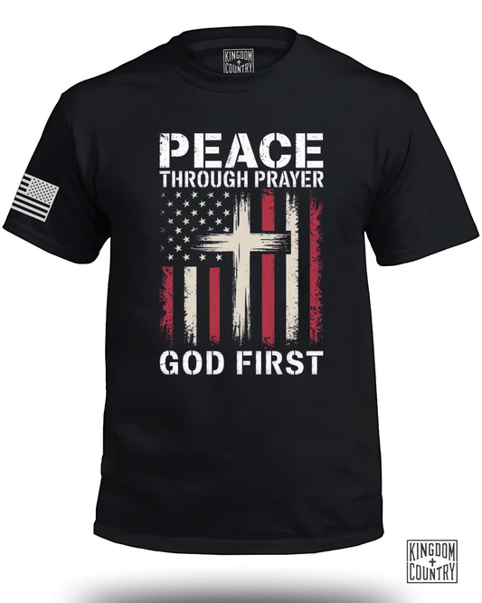 Peace Through Prayer God First Graphic T-Shirt product type