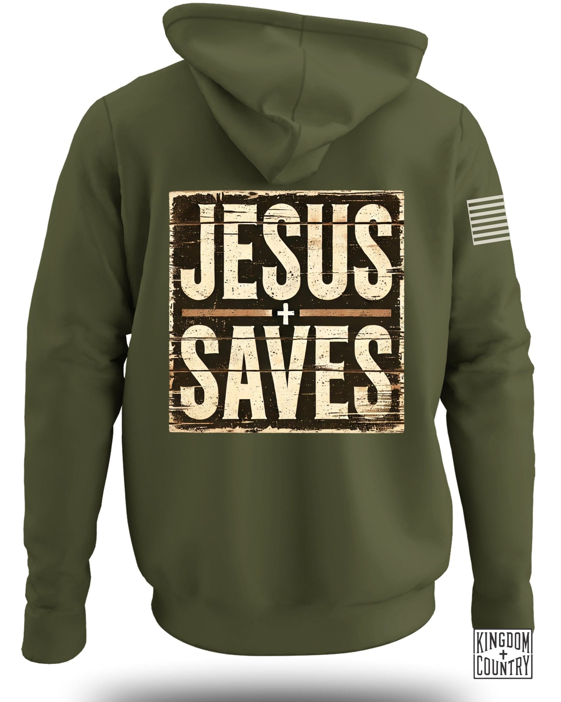 Olive Hoodie with Jesus Saves Graphic product