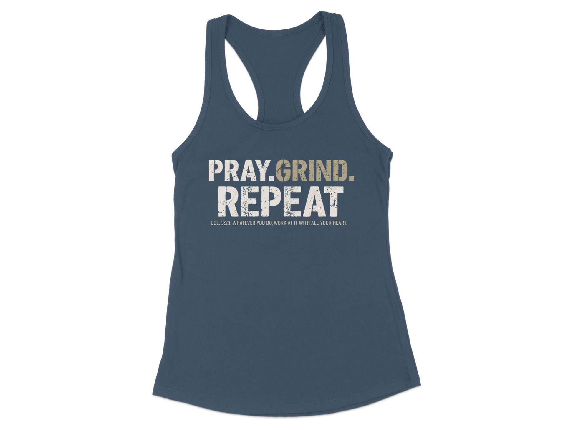 Pray Grind Repeat Motivational Racerback Tank product