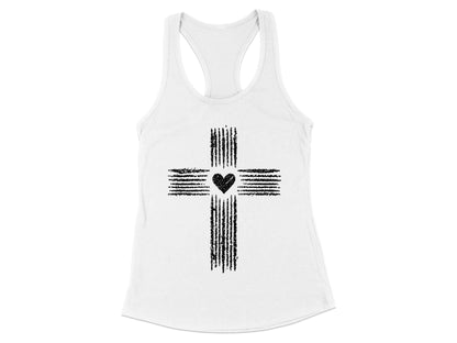 Cross and Heart Graphic Women's Tank Top product type