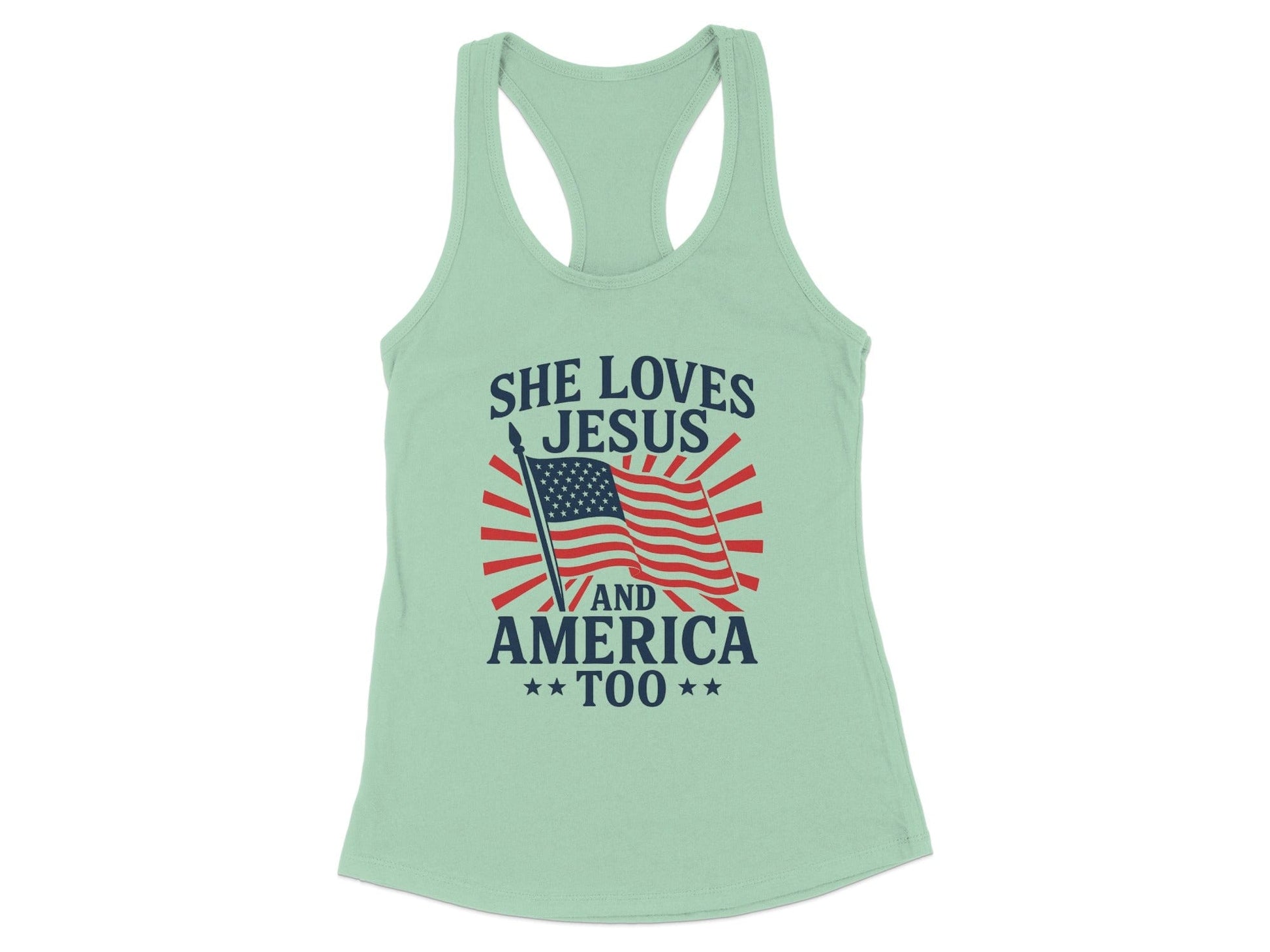 She Loves Jesus And America Too Tank Top product type