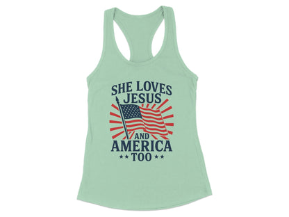 She Loves Jesus And America Too Tank Top product type