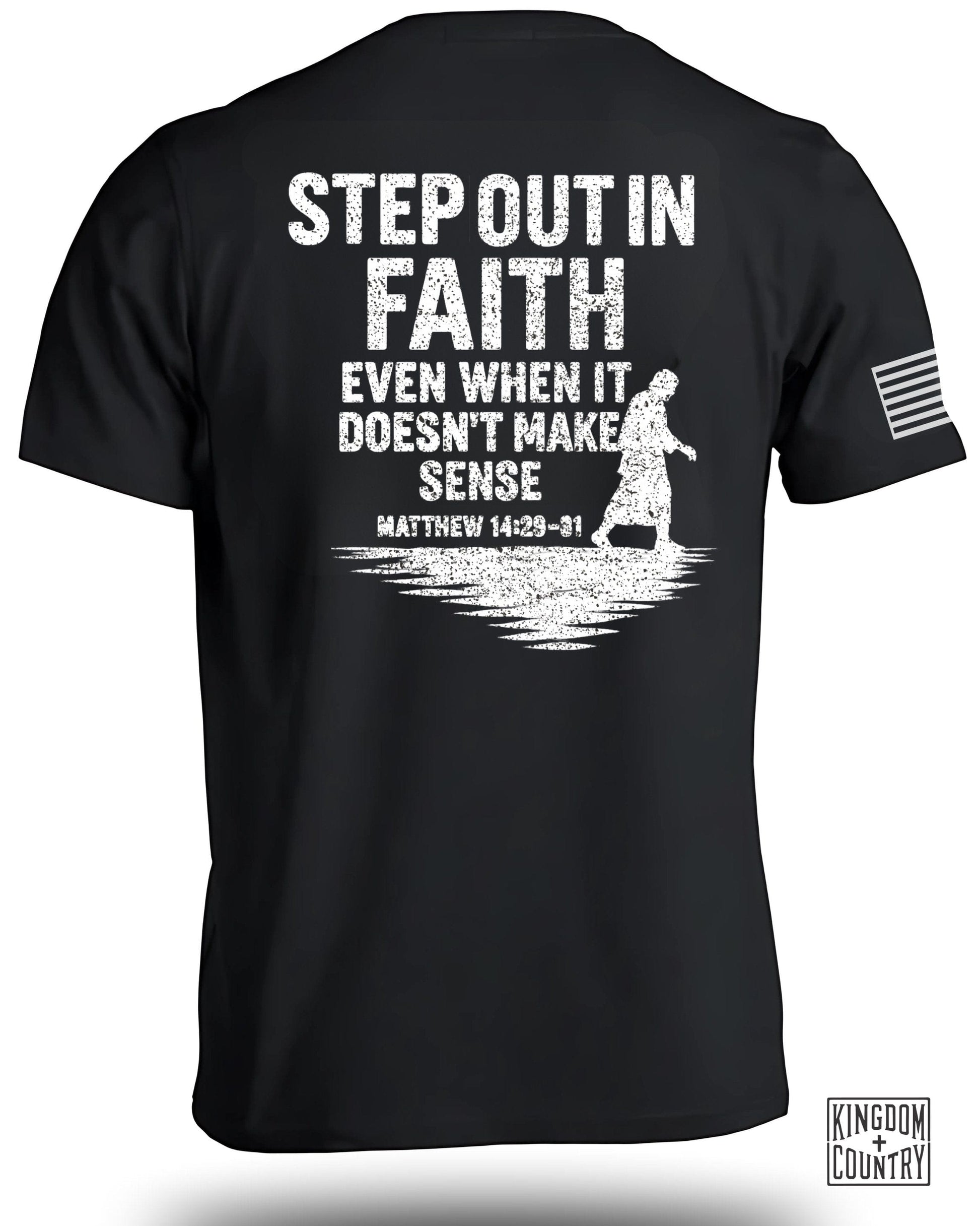 Step Out In Faith Matthew 14 29 31 T-Shirt Product