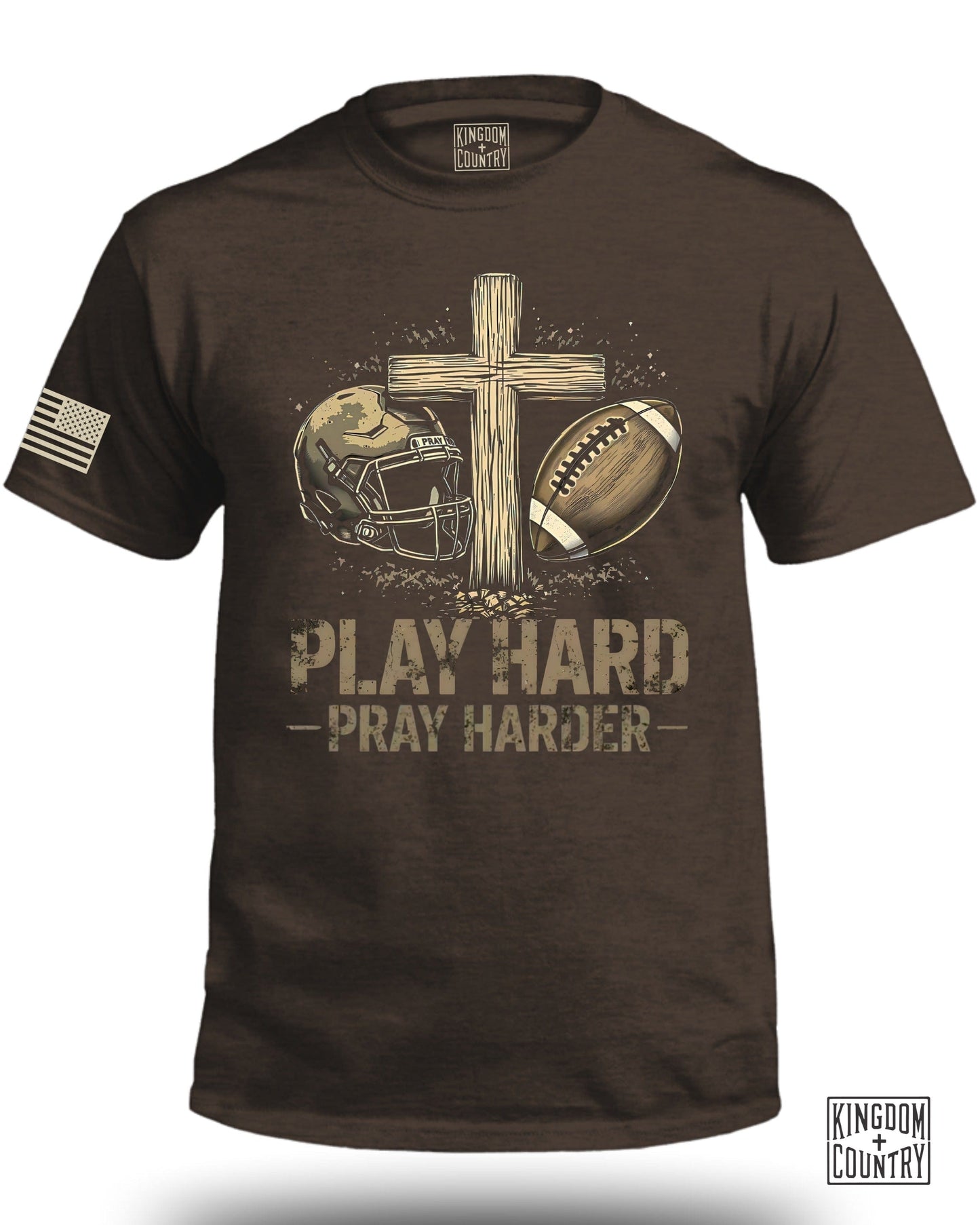 Play Hard Pray Harder Football Themed T-Shirt product