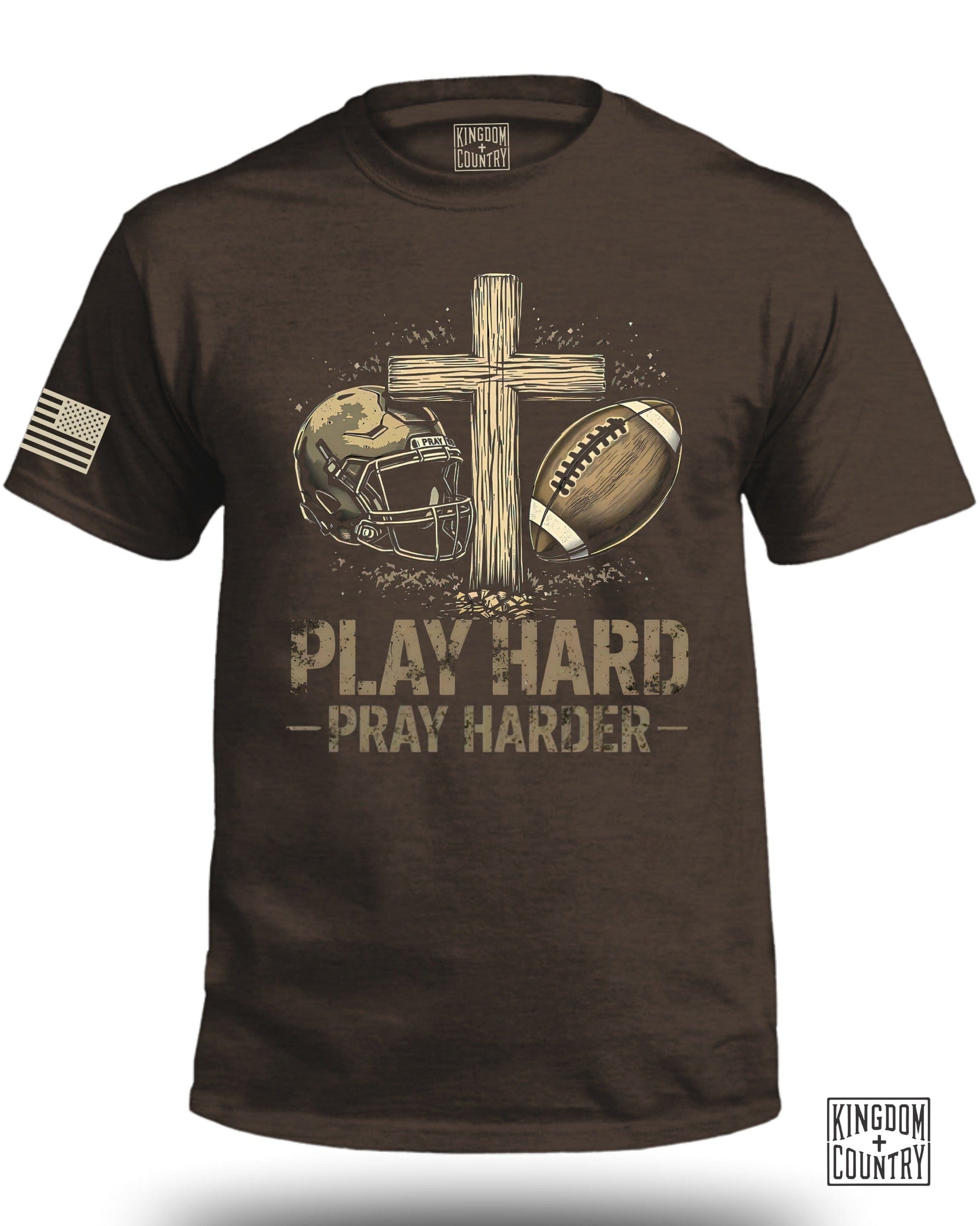 Play Hard Pray Harder Football Themed T-Shirt product
