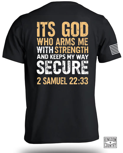 Black T-Shirt with Religious Quote product type