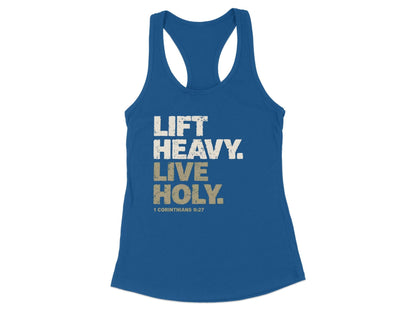 Lift Heavy Live Holy 1 Corinthians 9:27 Tank Top