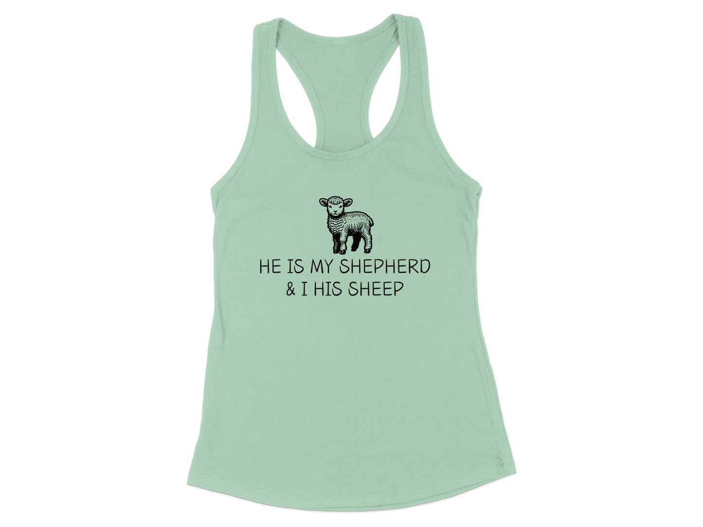 He is My Shepherd and I His Sheep tank top product type