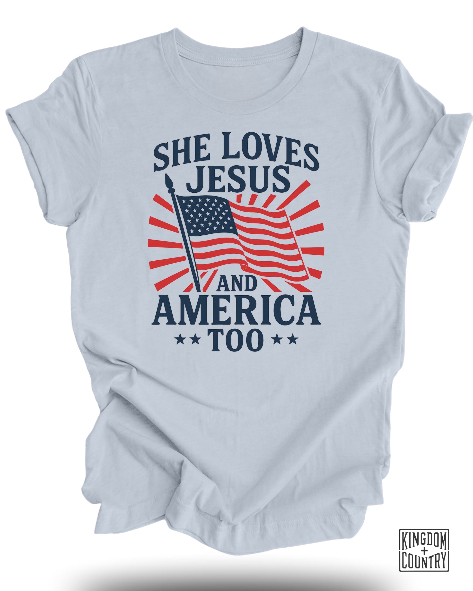 She Loves Jesus and America Too T shirt product type