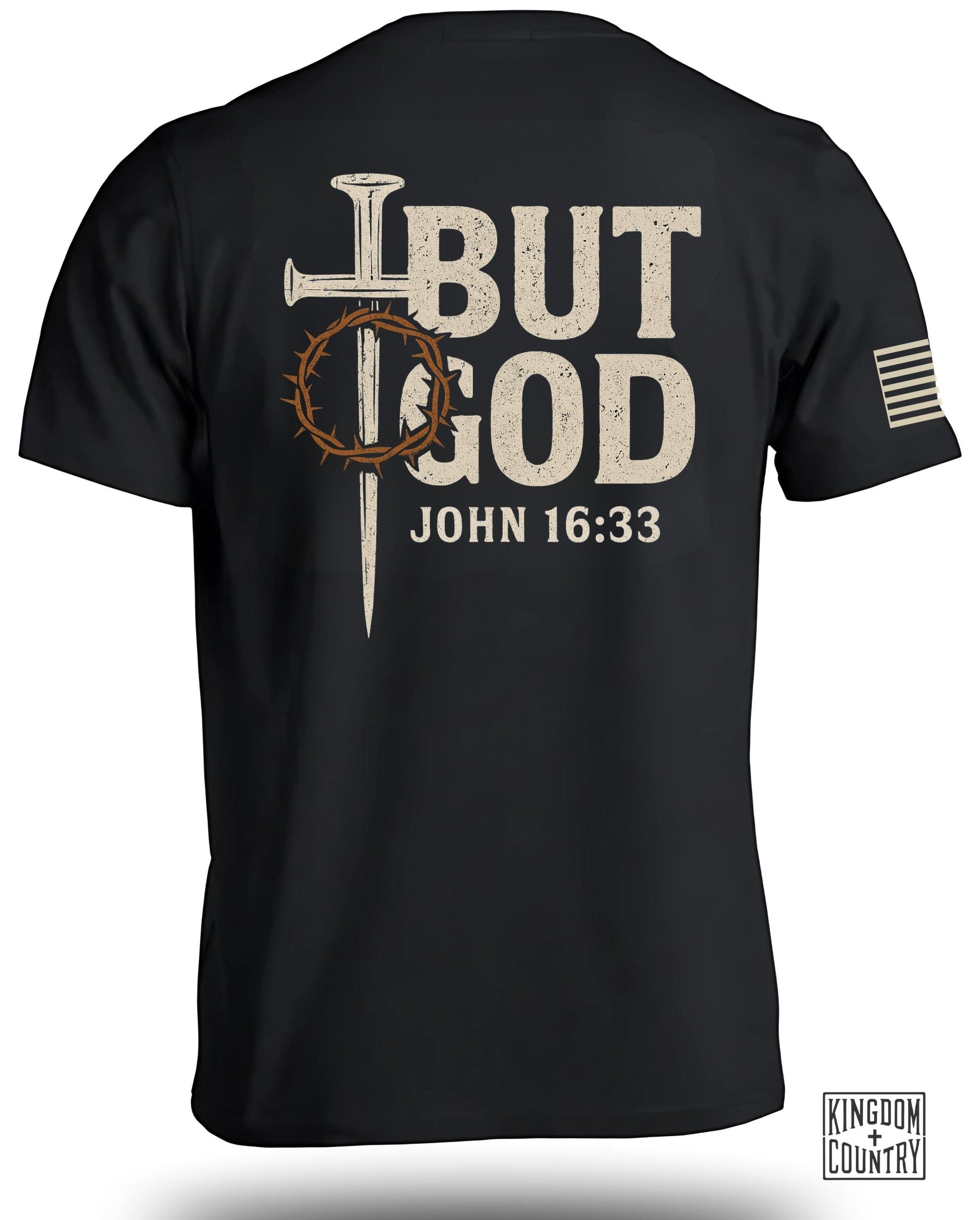Inspirational But God John 16:33 Graphic T-Shirt Product