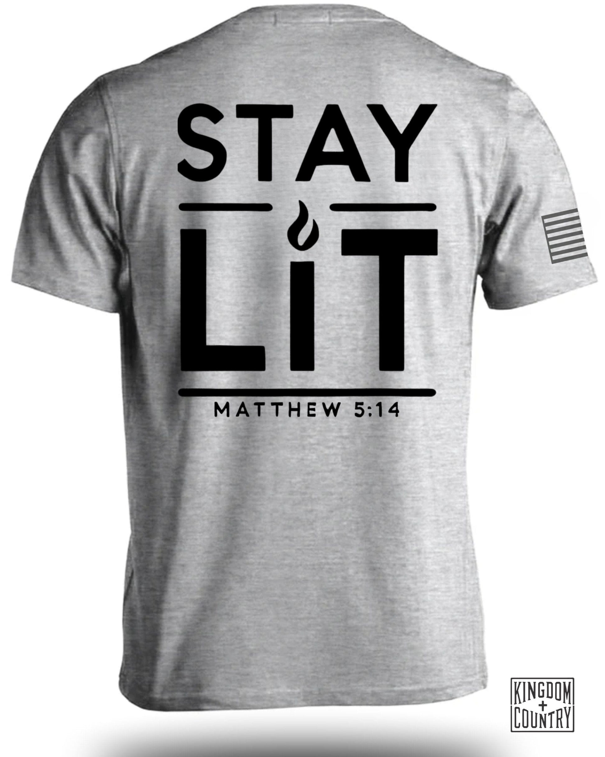 Stay Lit Matthew 5:14 Graphic Tee Shirt product
