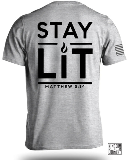 Stay Lit Matthew 5:14 Graphic Tee Shirt product