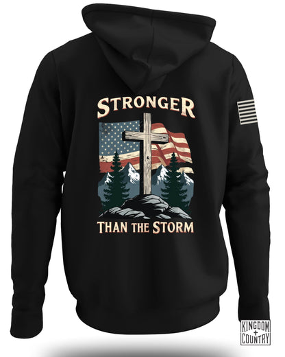 Stronger Than The Storm Hoodie with Flag Print product