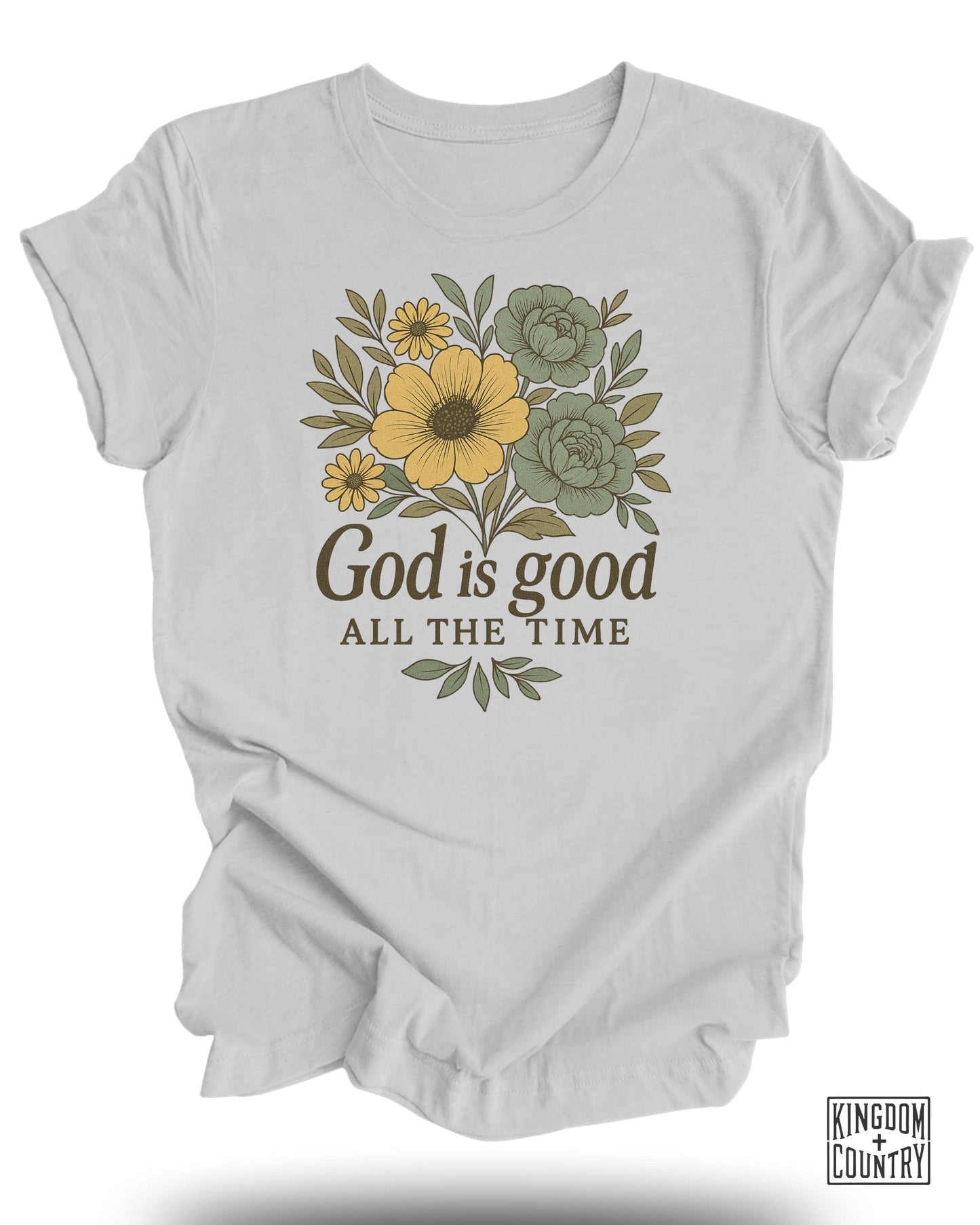God is Good All the Time Inspiring Floral Shirt Product