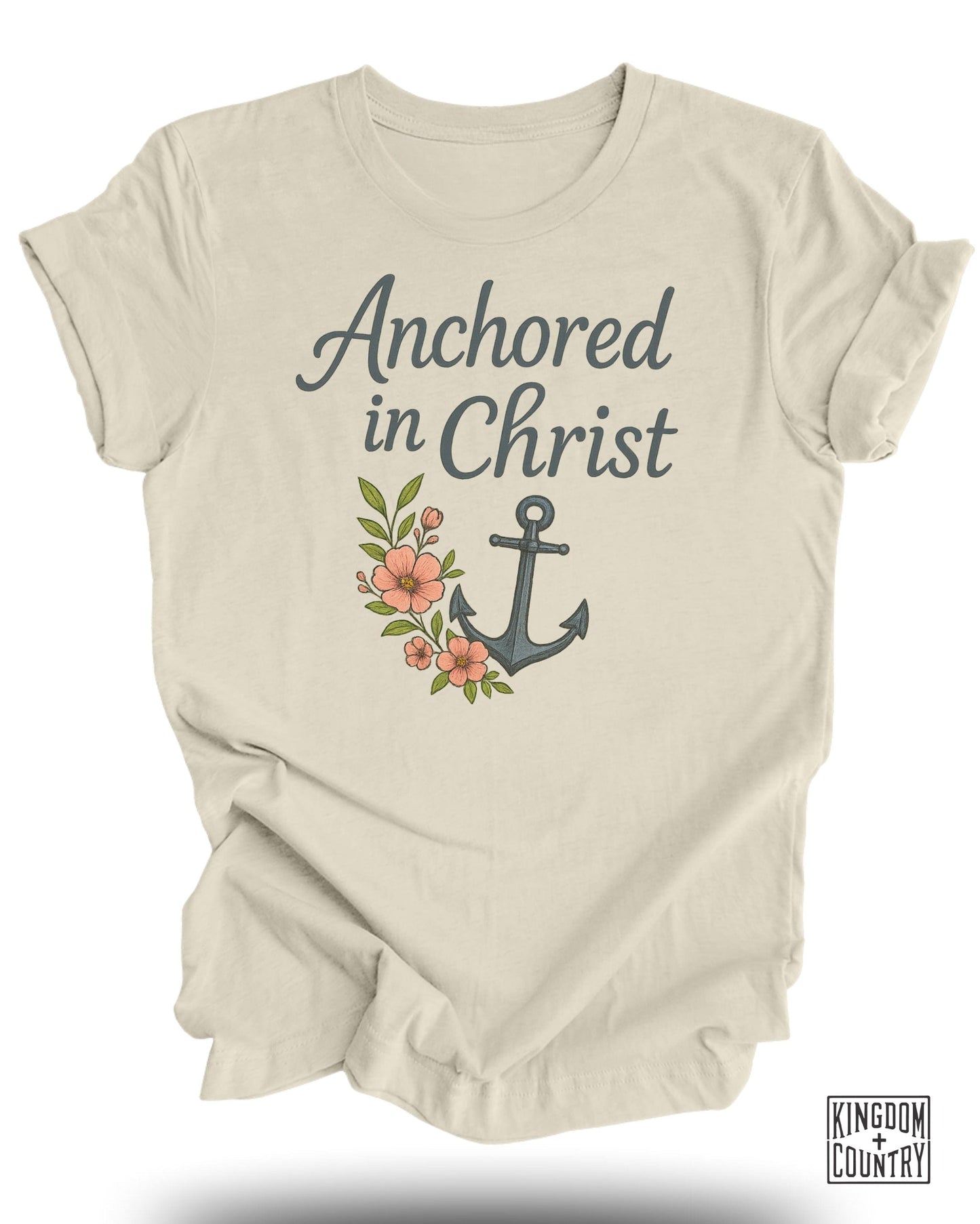 Anchored in Christ Floral Anchor Graphic Tee product
