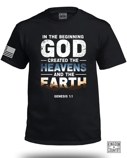 In The Beginning God Created Heavens Earth T-shirt product