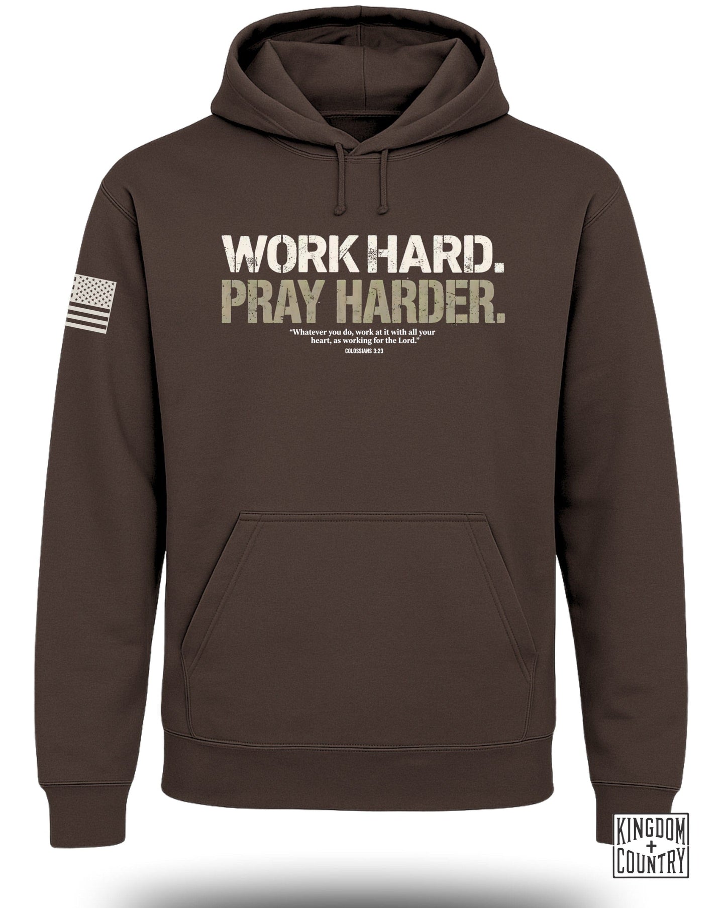 Work Hard Pray Harder Inspirational Hoodie