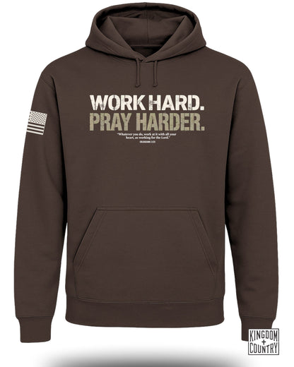 Work Hard Pray Harder Inspirational Hoodie