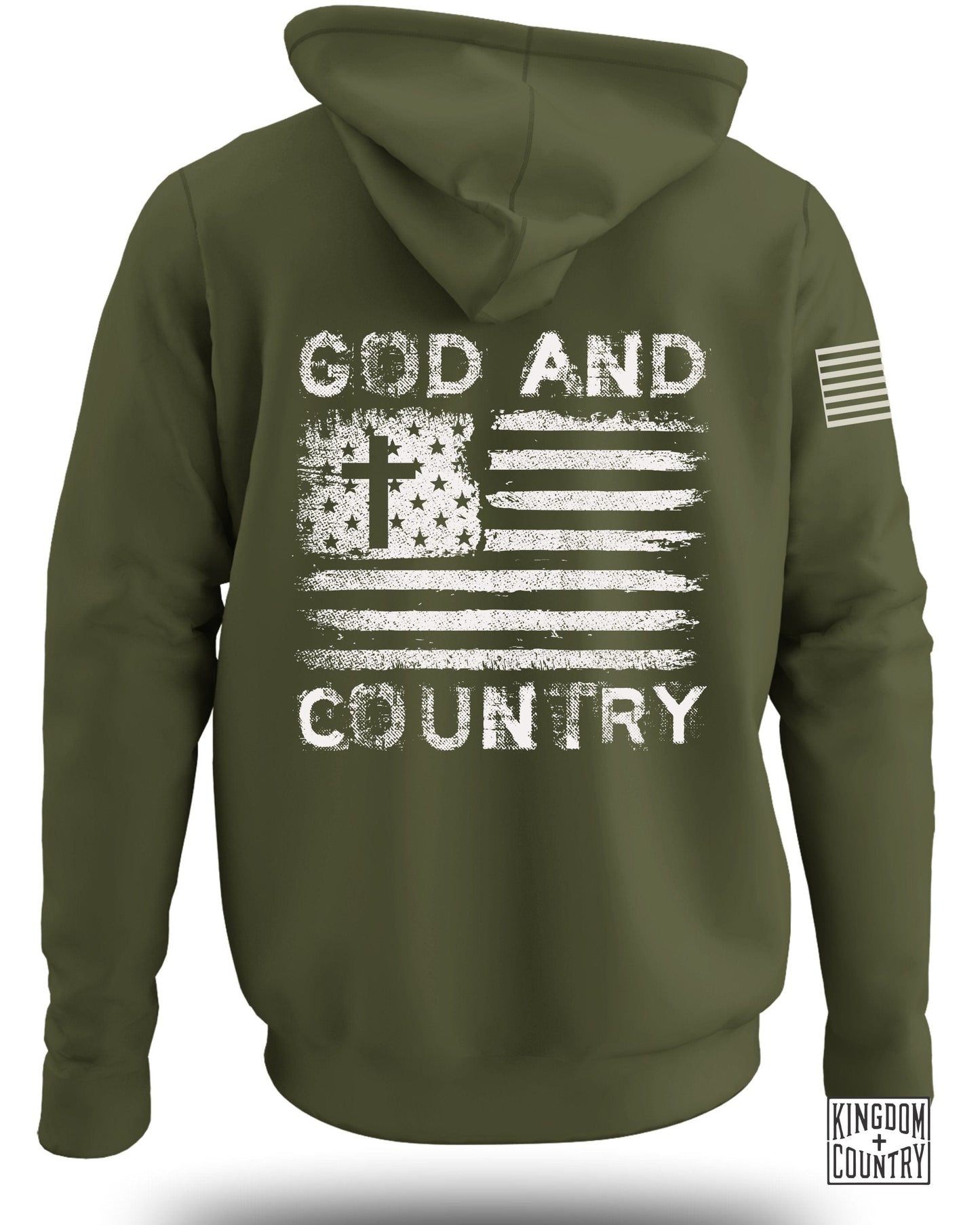 God and Country Flag Hoodie patriotic product type