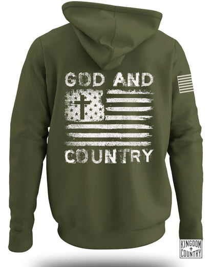 God and Country Flag Hoodie patriotic product type
