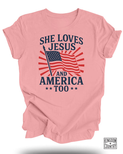 She Loves Jesus And America Too T-shirt product type