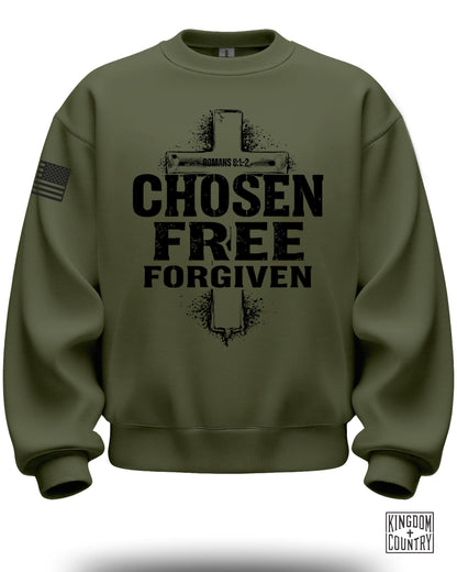 Chosen Free Forgiven Romans 8 1 2 Sweatshirt