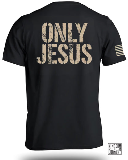 Only Jesus Graphic Tee with Flag Sleeve product type