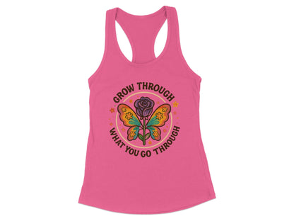 Inspirational Butterfly and Flower Graphic Tank Top