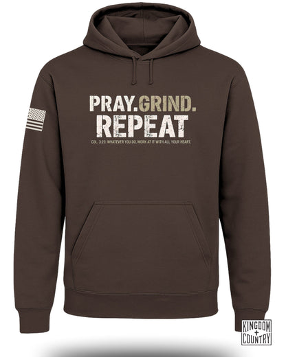 Pray Grind Repeat Slogan Hoodie Sweatshirt product type