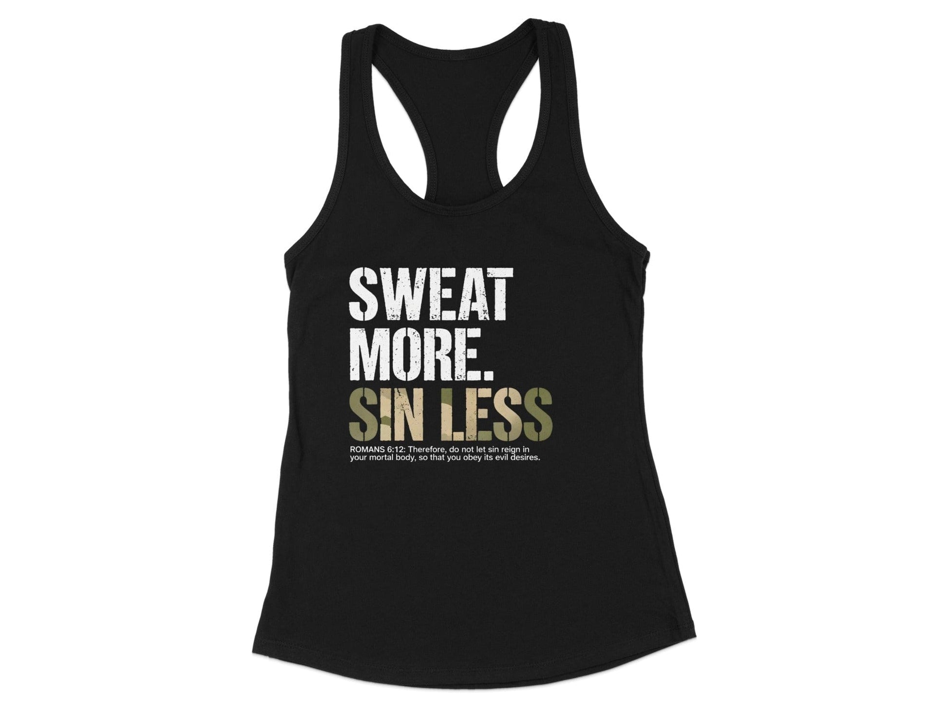 Sweat More Sin Less Motivational Workout Tank Top
