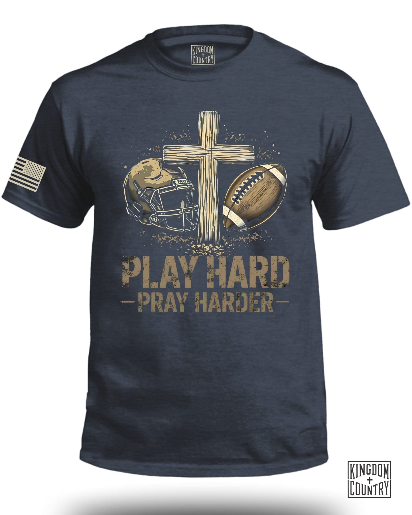 Play Hard Pray Harder Graphic Football T-Shirt product type