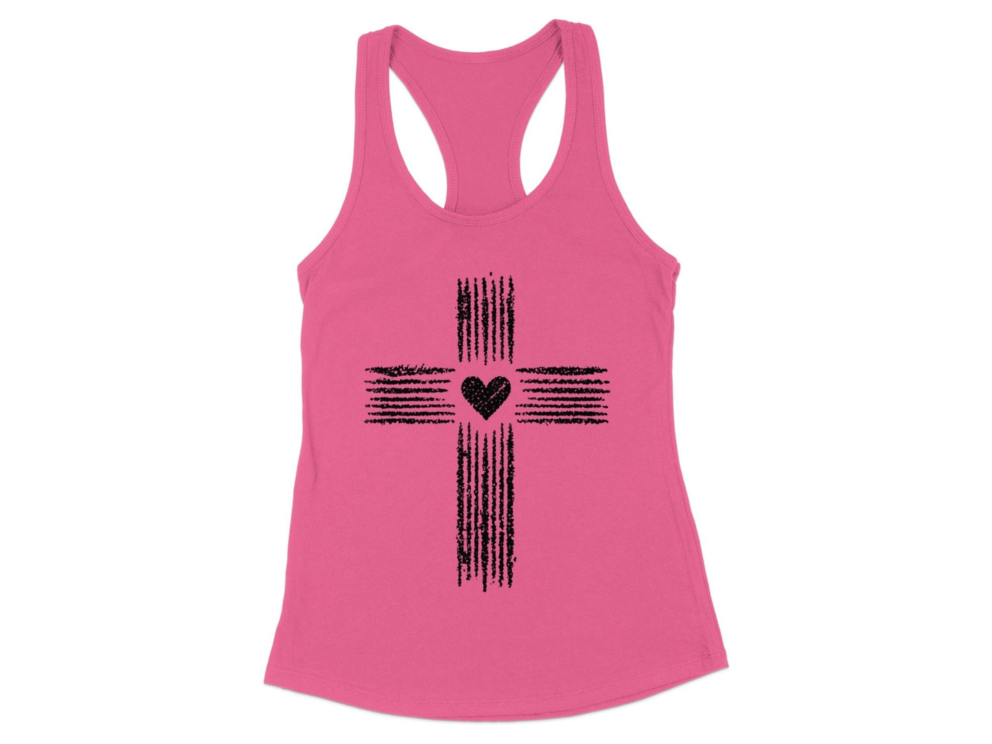 Pink Tank Top with Cross and Heart Design product type