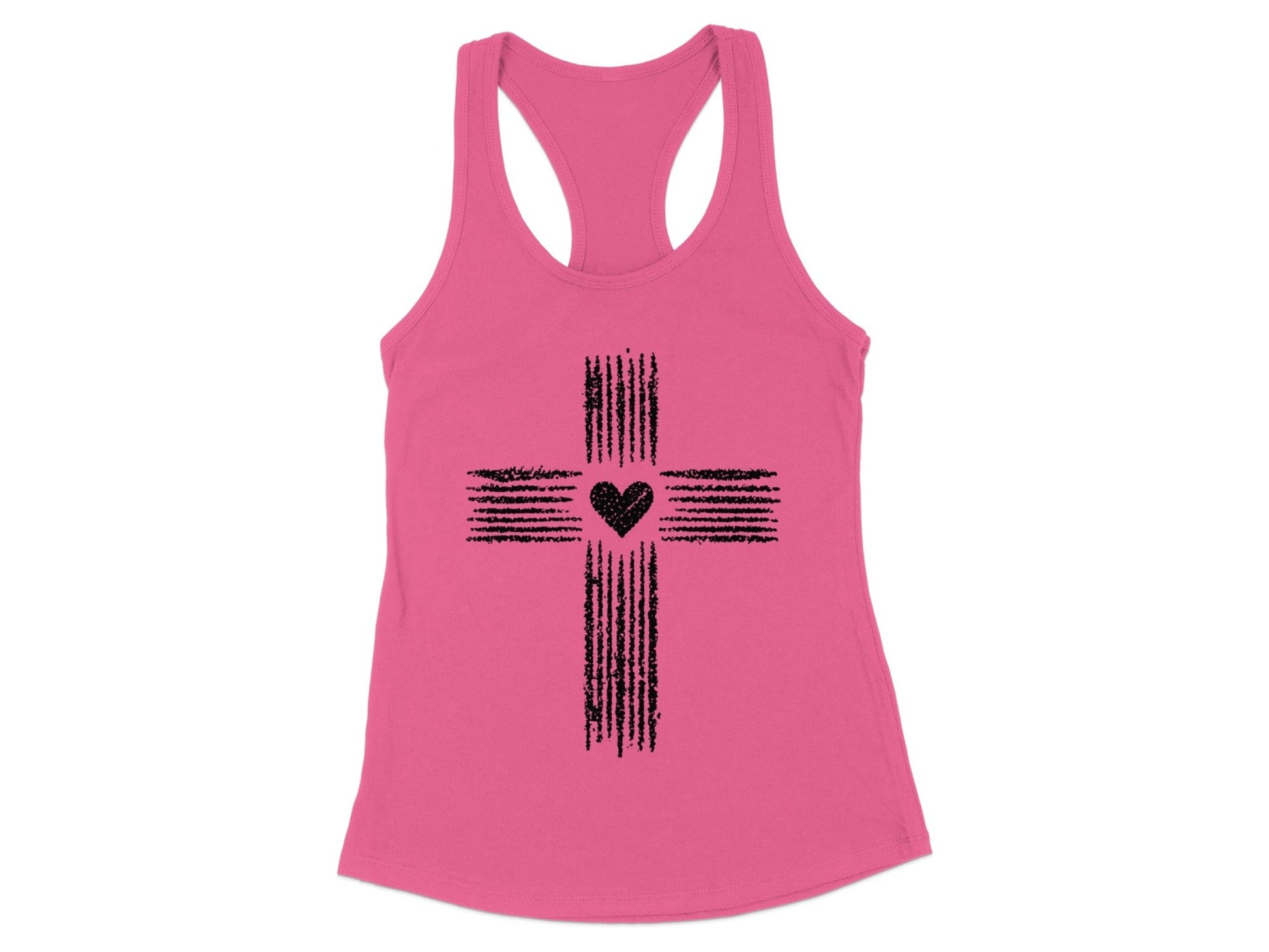 Pink Tank Top with Cross and Heart Design product type