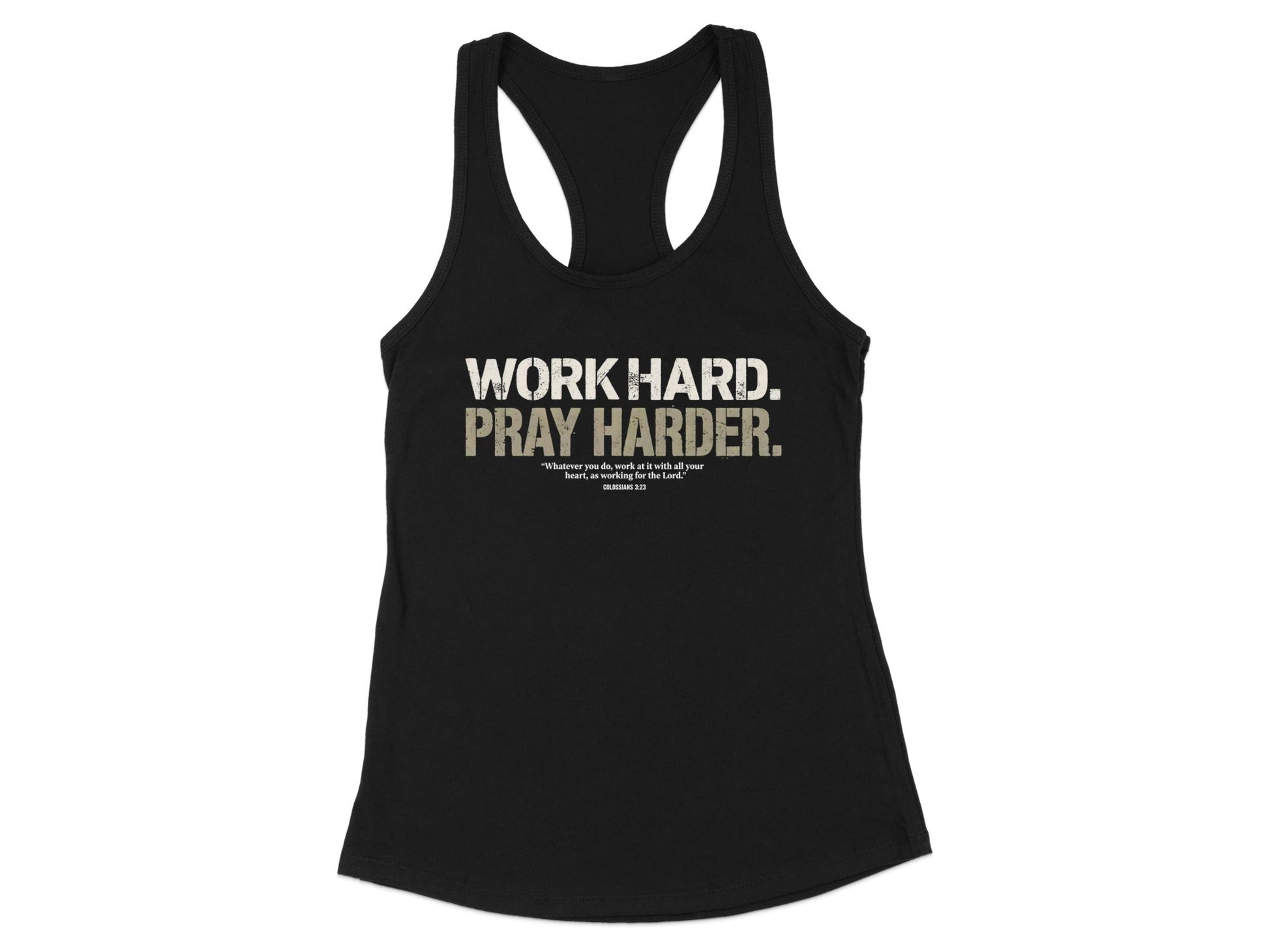 Motivational Work Hard Pray Harder Tank Top