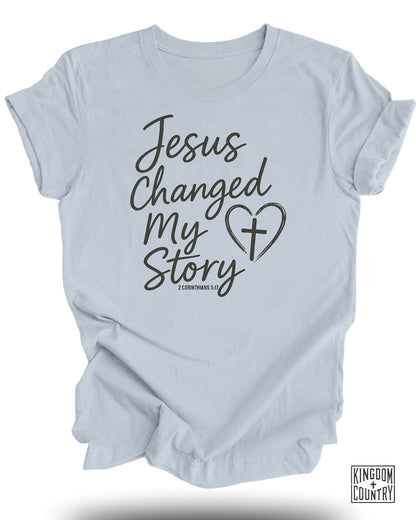 Jesus Changed My Story Heart Graphic T-Shirt product
