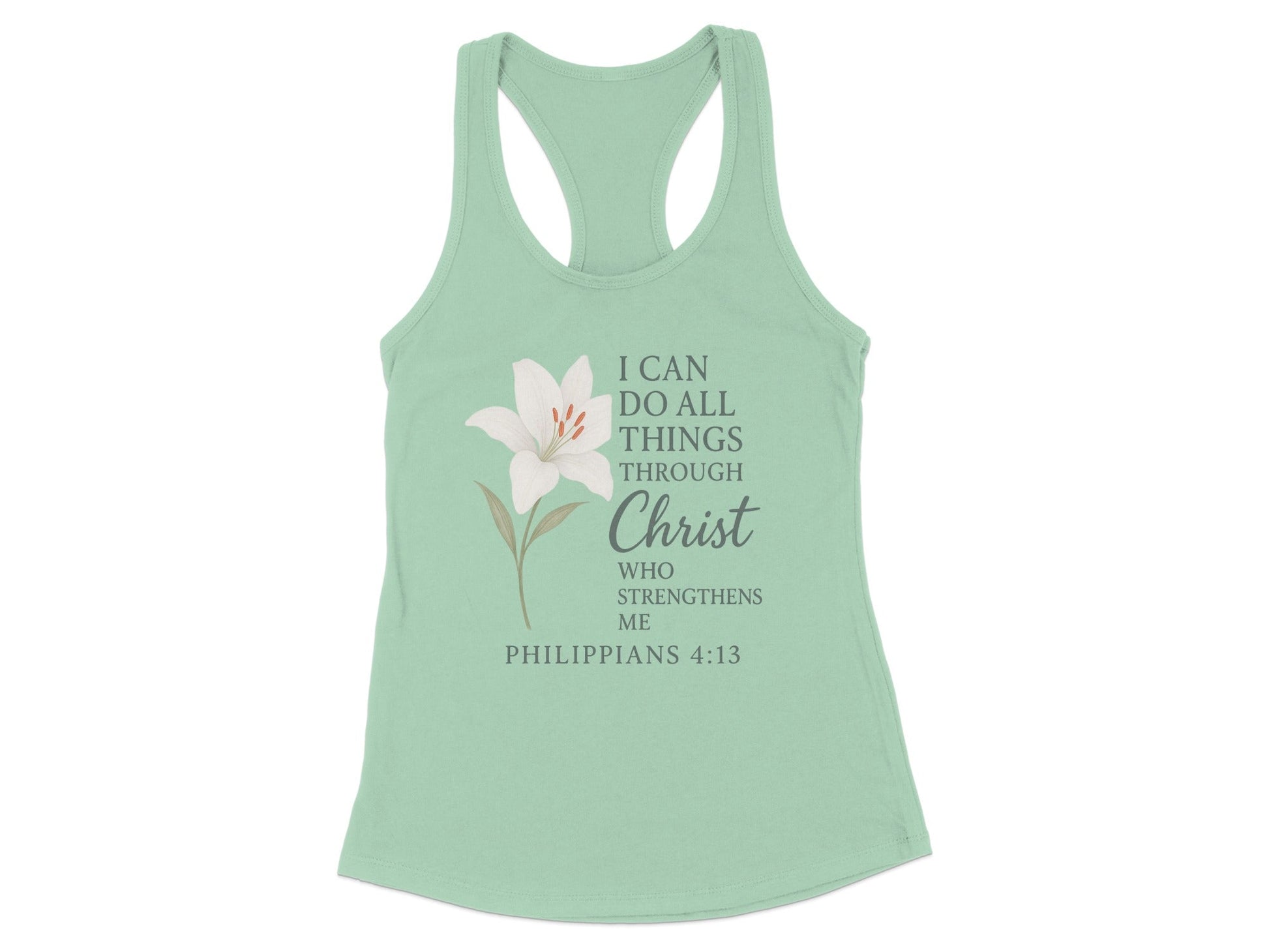 Motivational Philippians 4:13 Racerback Tank product type