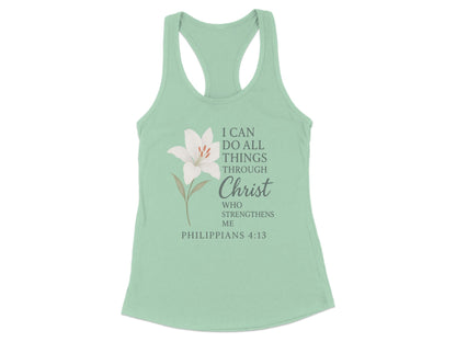 Motivational Philippians 4:13 Racerback Tank product type