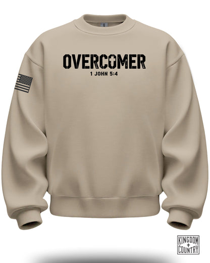 Overcomer 1 John 5:4 Sweatshirt with American Flag