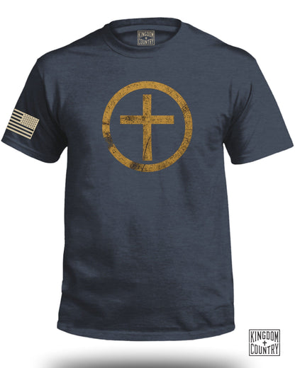 Yellow Cross Circle Graphic Design T-shirt product