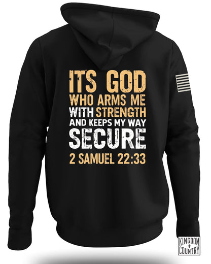 It's God Who Arms Me With Strength Secure Hoodie product