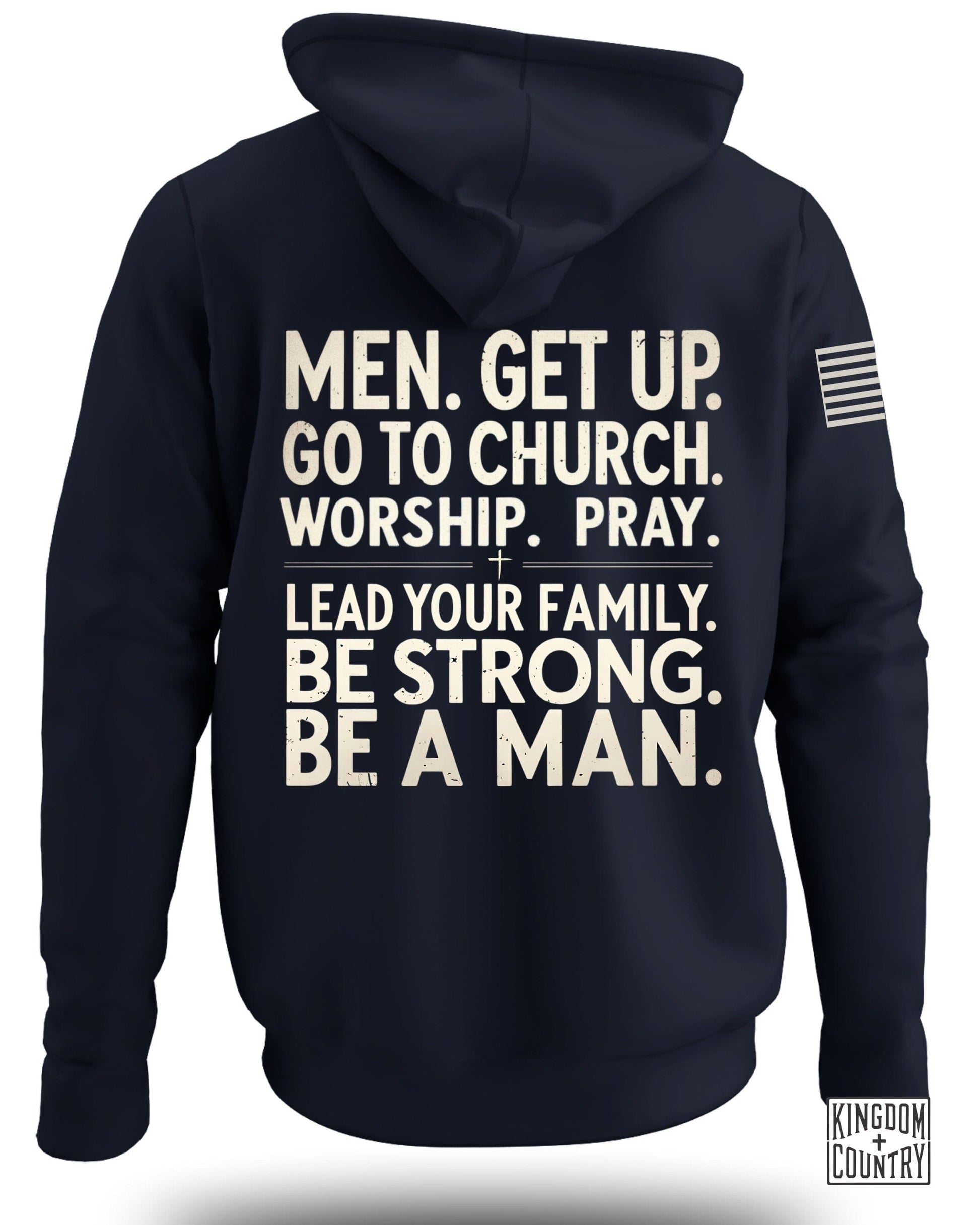 Men Get Up Go to Church Worship Pray Hoodie