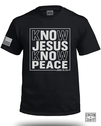 Know Jesus Know Peace John 16:33 T-shirt product type